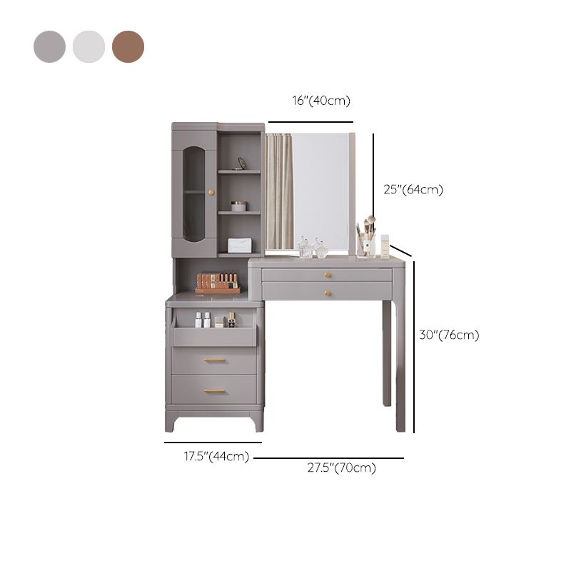 Glam Vanity Dressing Table Set Wooden Makeup Vanity Set for Bedroom