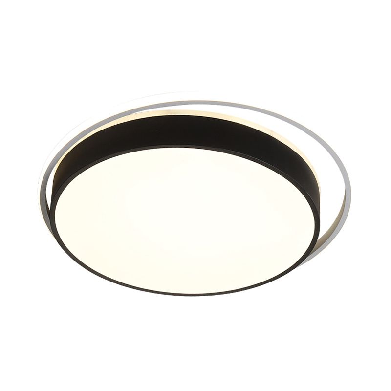 Black / Gold Round Flush Mount Light 10 "/18" /21.5 " W Simple Acrylique LED Ceiling Lighting in Warm / White Light / Remote Control Stepless Dimming