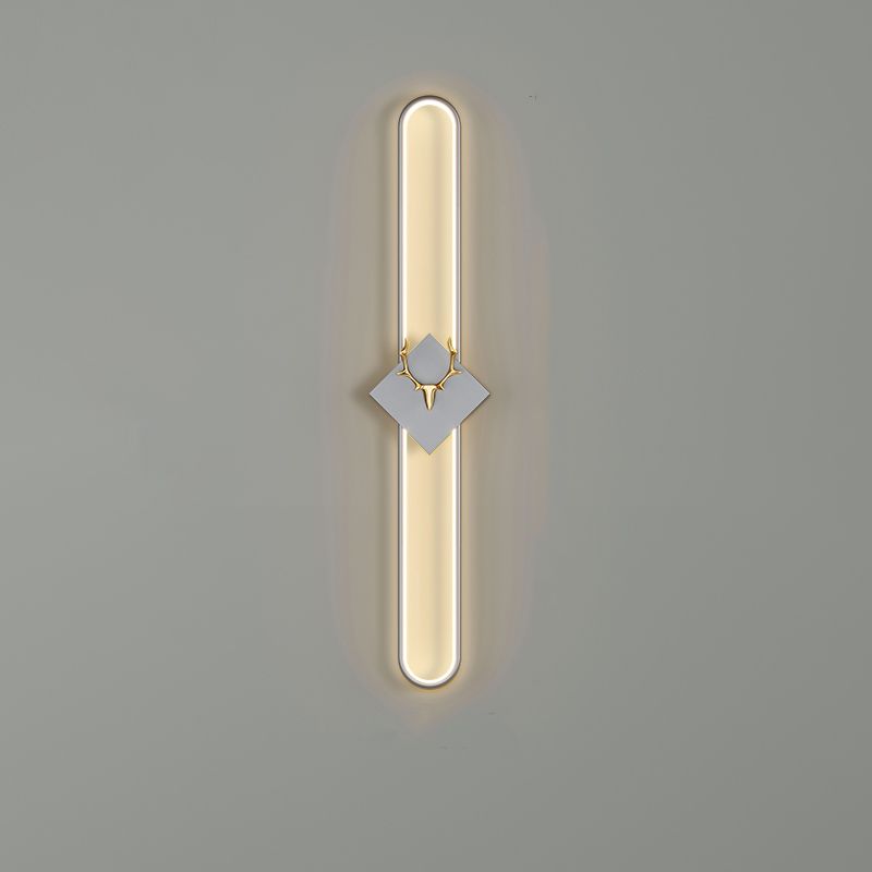 Oval Shape Metal Wall Light Modern Style 1 Light Wall Mounted Light Fixture