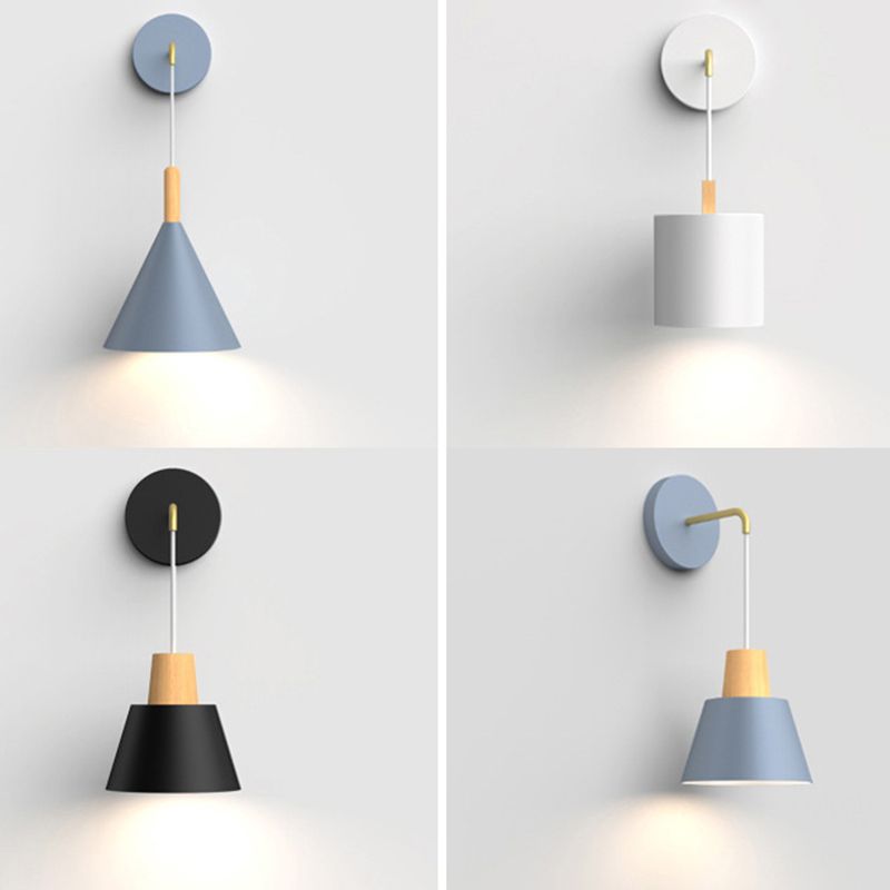 1-Light Modern Nordic Wall Lights Metal Wall Mounted Lamps for Bedroom