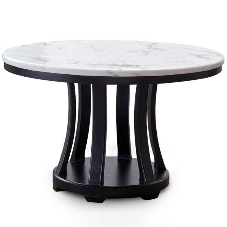 Mesa de comedor estándar moderna Mesa de comedor redonda de mármol con base de pedestal