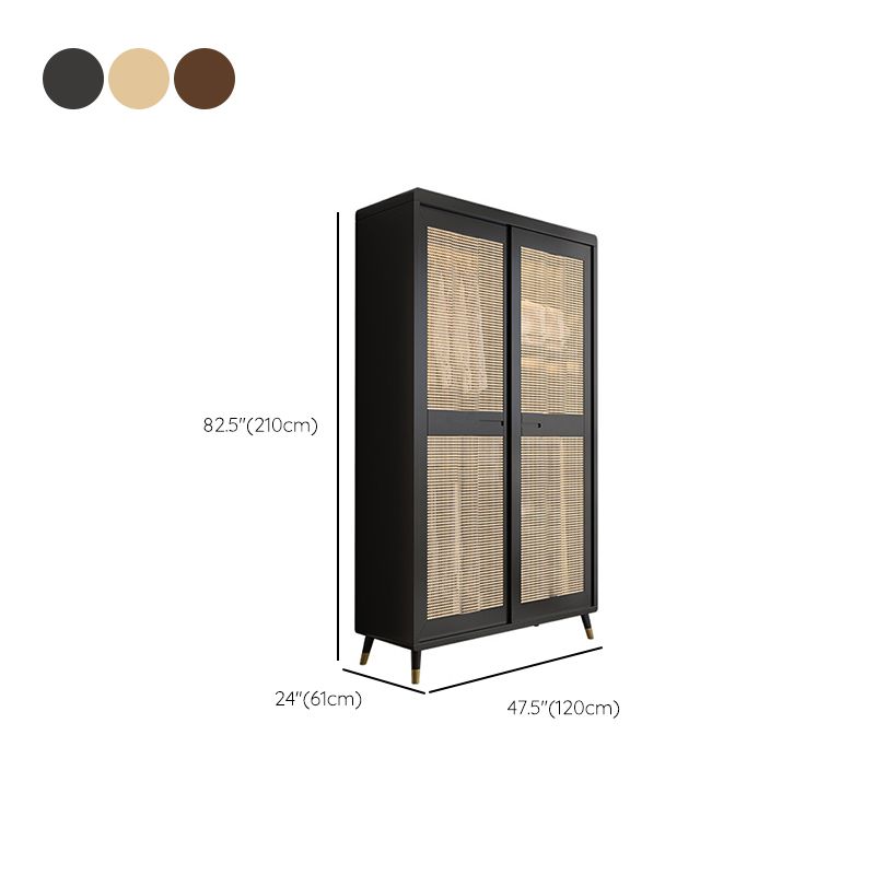 Rubberwood Wardrobe Closet Sliding Contemporary Wardrobe Armoire