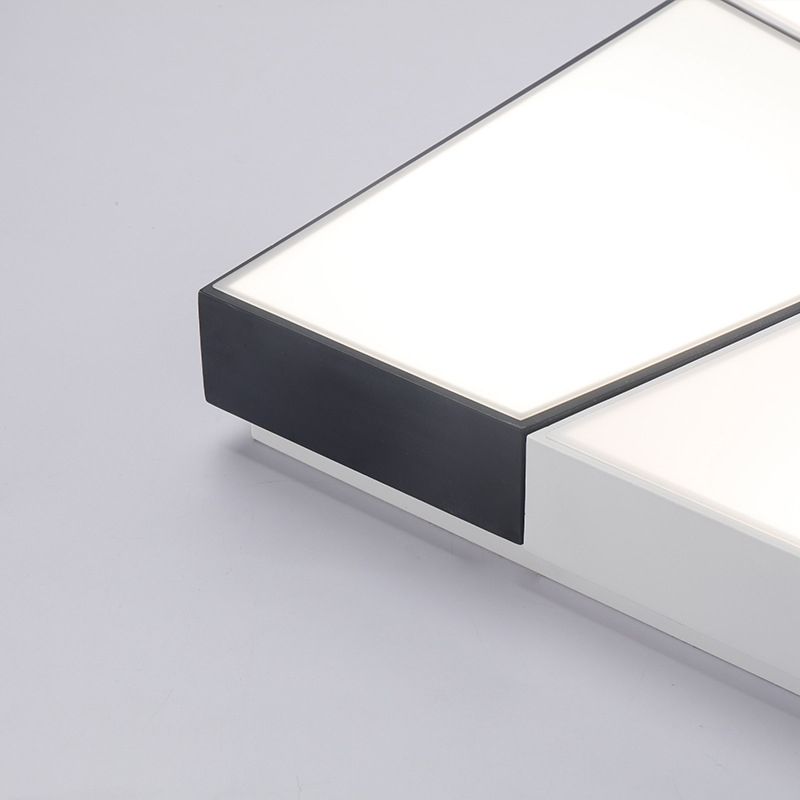 Luminaires encastrés géométriques en acrylique, Style moderne, lumière Led blanche et noire