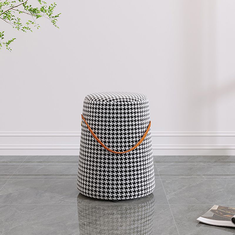 Upholstered Modern Pouf Ottoman Fabric Whole Colored Portable Round Ottoman