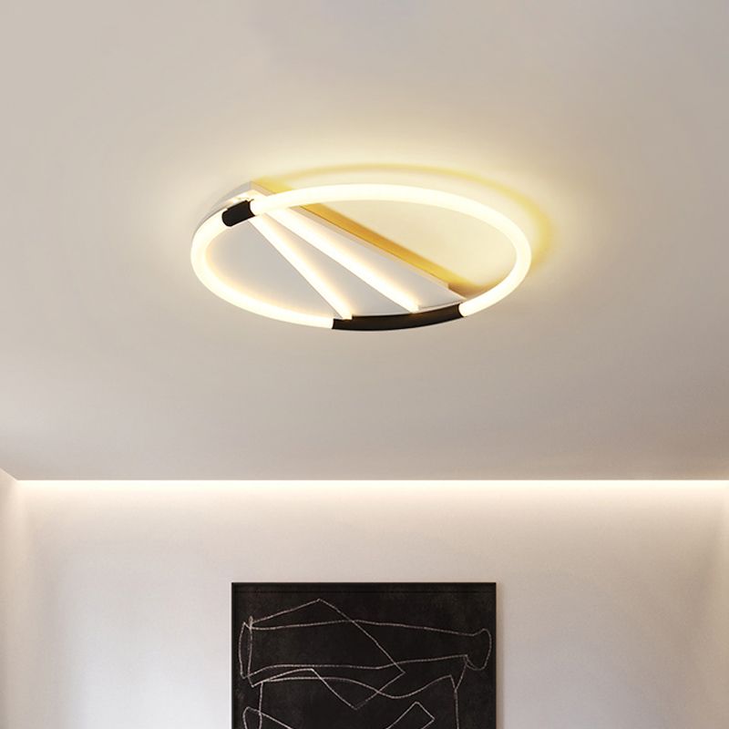 Simple LED Ceiling Flush Light White Rectangle/Round/Square Flushmount Lighting with Acrylic Shade in Warm/White Light