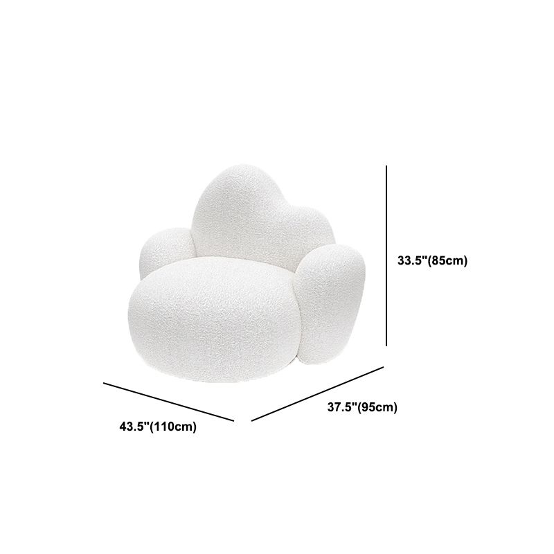 Contemporary Style Curved Sofa 33.46" H Armless Sofa in White