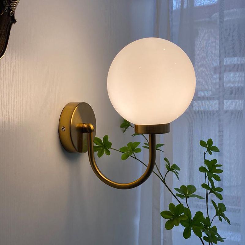 Nordic Vanity Light Creative Glass Ball Shade Wall Light Sconce for Washroom