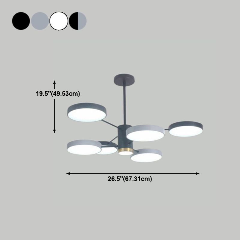 Cerchi di metallo Accoglienza a sospensione Funzione il lampadario a LED in stile minimalista LED