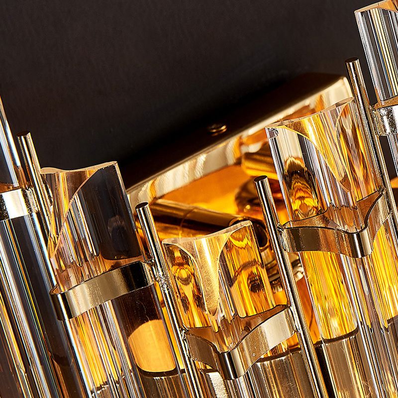 3-Light Modern Golden Wall Mounted Sconce Unique Crystal Wall Light for Bedroom