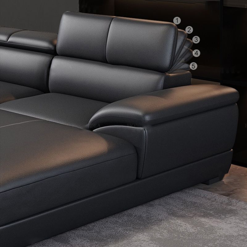 Black Contemporary Cushion Back Sofa/Sectional for Living Room