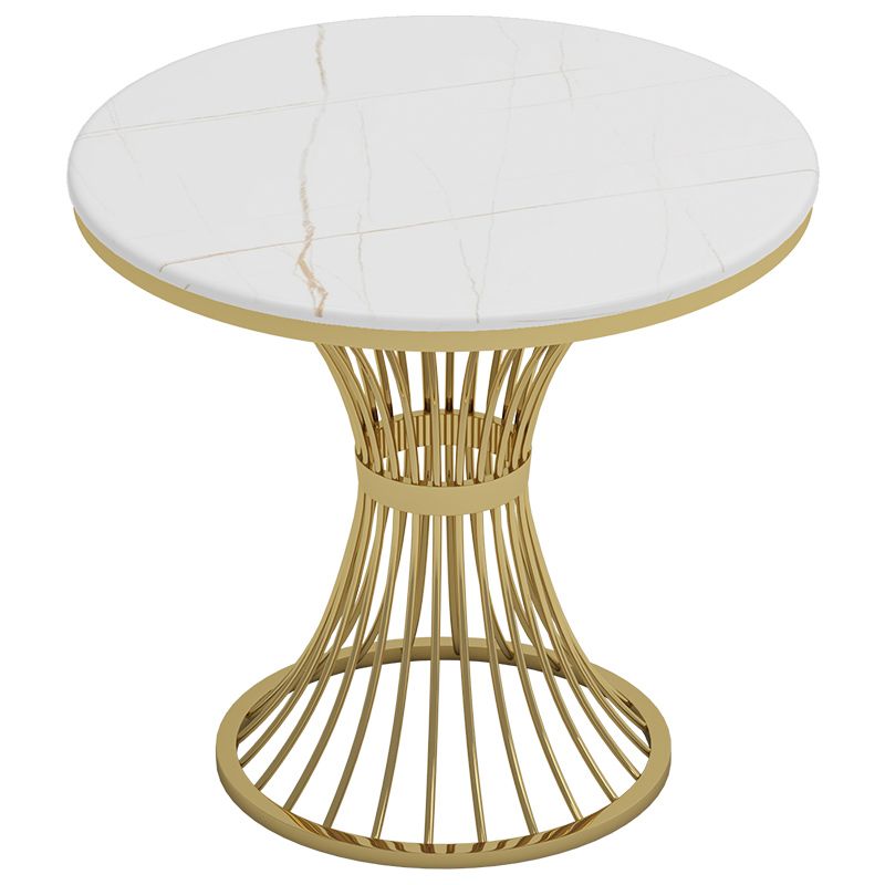 Glam Sintered Stone Dining Set Round 1/2/3/4/5 Pieces Dining Table Set for Home Use