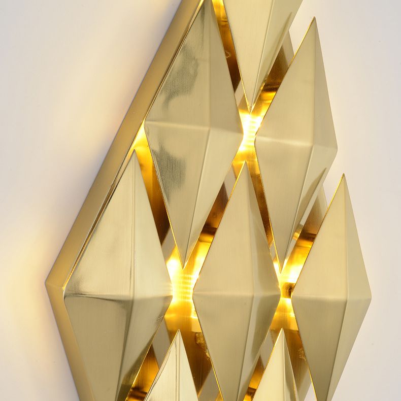 Gold Rhombische Wandleuchten in moderner Luxusstil -Elektroplatte Metallwandlampe