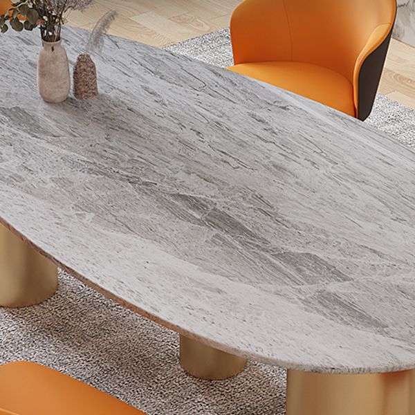 Sintered Stone Dining Table Traditional Luxury Table with Gold Frame