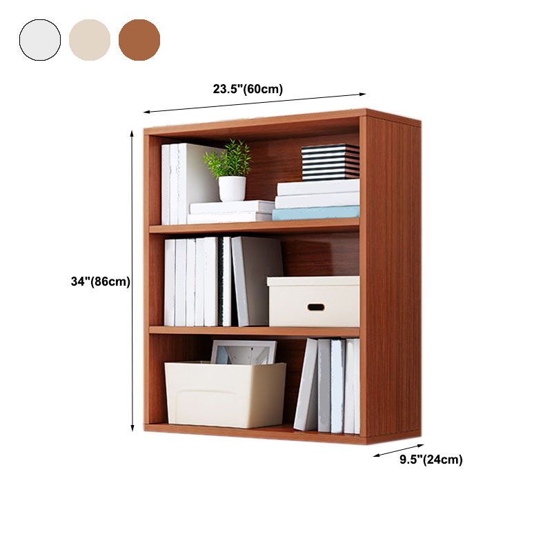 Modern Style Bookcase Wood Closed Back Bookshelf with Door for Office