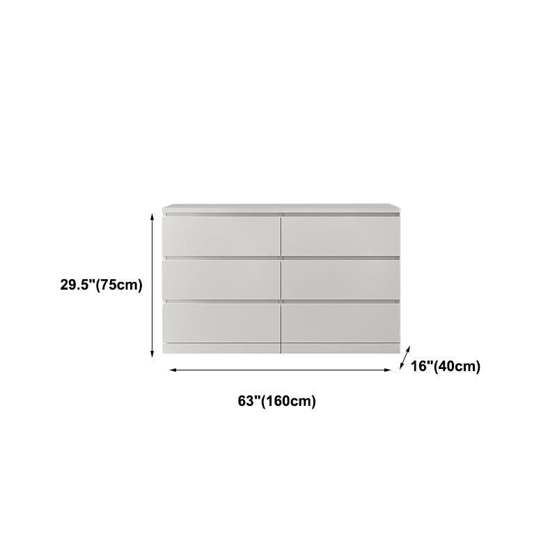 Modern Wood Storage Chest Dresser Horizontal White Dresser for Bedroom