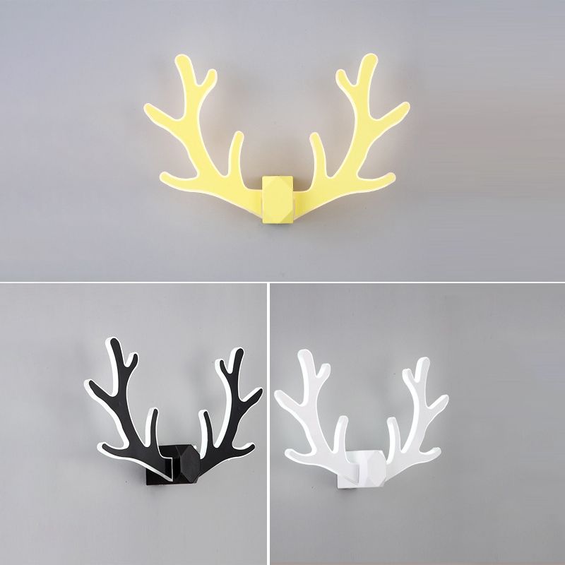 Macaron Nordic Style Sconce Light Antlers Acrylic and Plastic LED Wall Light Fixture