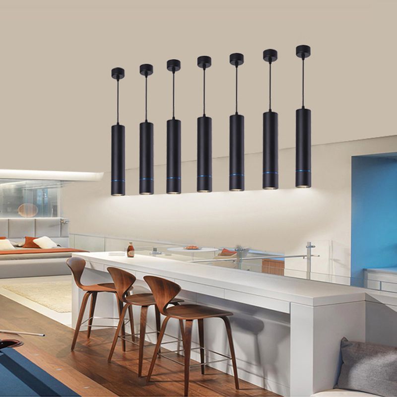 Nordic 1 Light Suspension Light with Metal Shade Pink/Blue/Green Pipe Ceiling Pendant Light in White/Warm/Natural Light