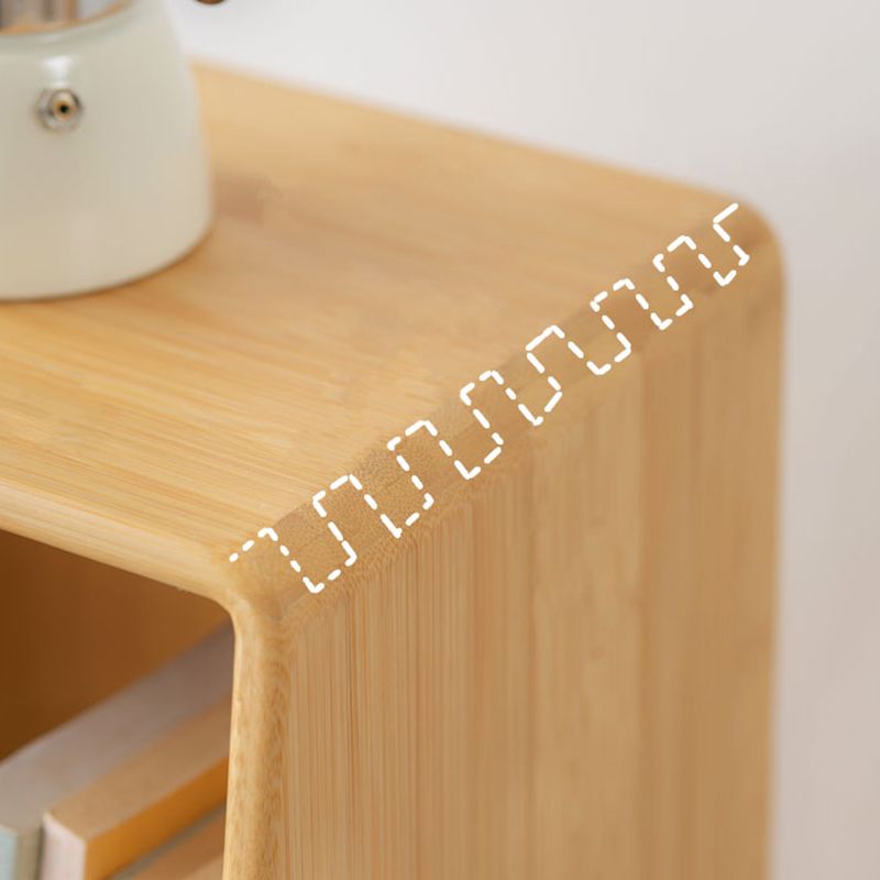 Closed Back Bamboo Bookshelf Contemporary Vertical Bookcase with Shelves