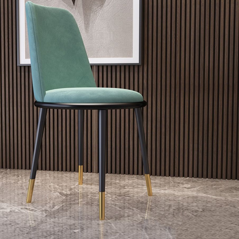 Sillas laterales de estilo nórdico, sillas sin brazos con patas de metal para cocina