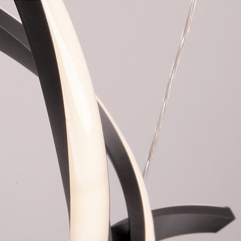 2-Lights Linear Island Light Nordic Aluminum LED Island Pendant for Living Room