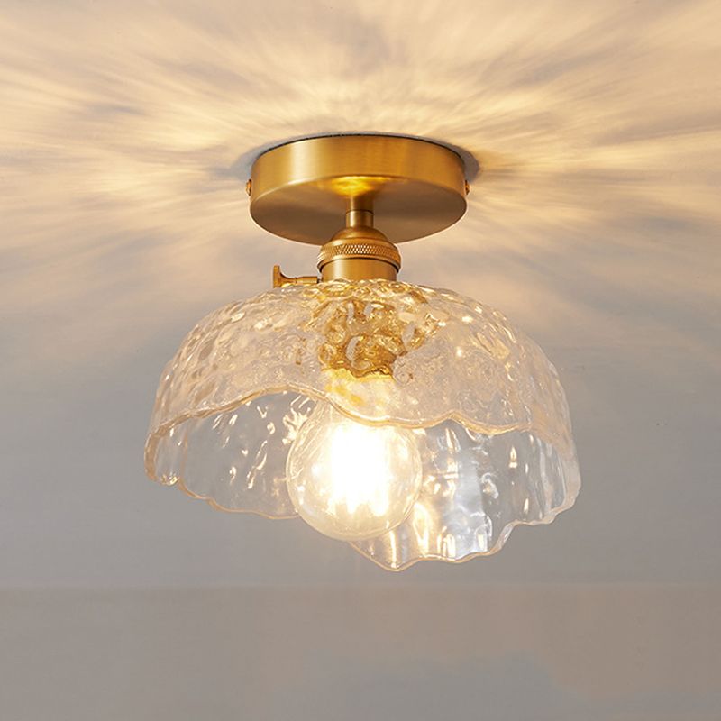 Modern Semi Flush Ceiling Light Fixture Nordic Style Glass Ceiling Flush Mount Lamp
