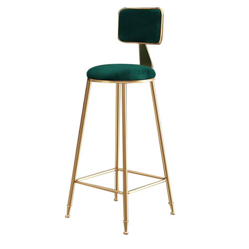Glam Round Indoor Counter Stool Footrest Low Back Counter-height Stool