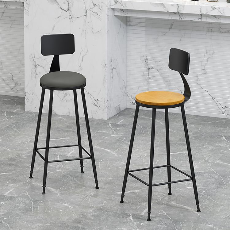 Industrial Footrest Bristol Stool Matte Finish Iron Bar Stool