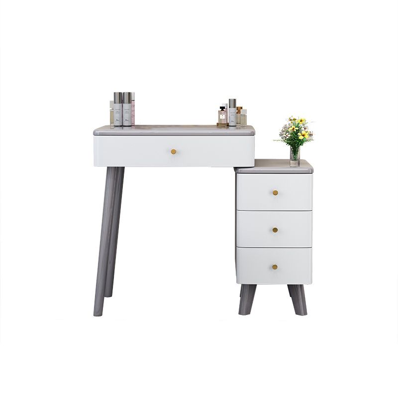 Solid Wood Makeup Vanity Desk Modern Makeup Vanity Desk Table with 4 Drawers