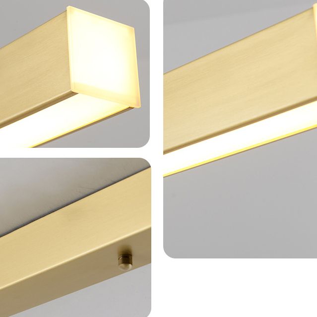 Linear Island Lighting Fixtures Metal Minimalism Pendant Lighting Fixtures for Restaurant