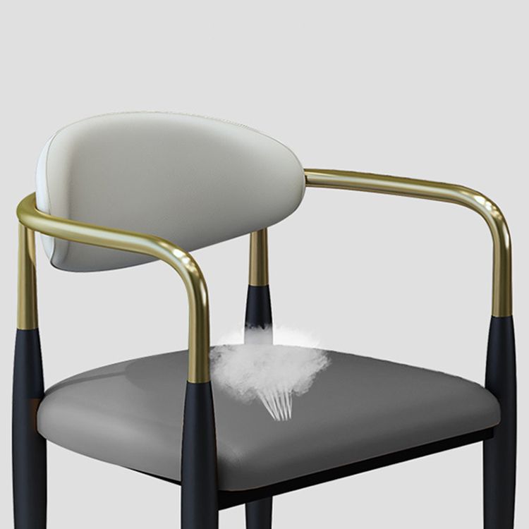 Modern Faux Leather Dining Chair Open Back Dining Side Furniture in Matte Finish for Home