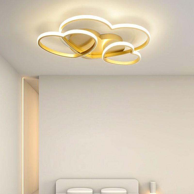 Hedendaagse Hart Flush Licht Metaal 3 Lichten Flush Mount Plafond Fixture