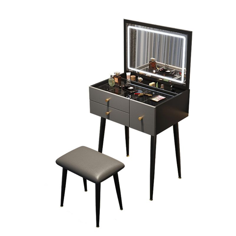 Contemporary Mirrored Glass Vanity Desk 3 Drawer Vanity Dressing Table