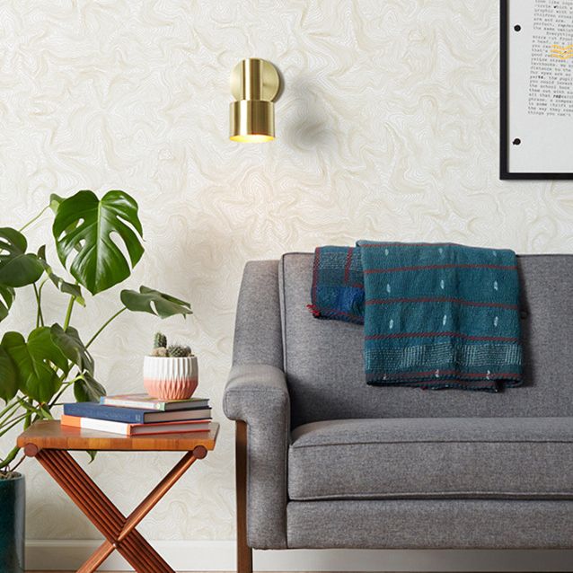 7.5" H Torch Shaped Metal Wall Lamp 1-Light Post-modern Style Sconce Lights in Gold