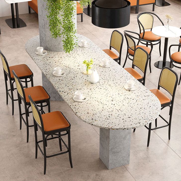 Contemporary Bar and Counter Stool Brown Stool with 4 Legs in Black