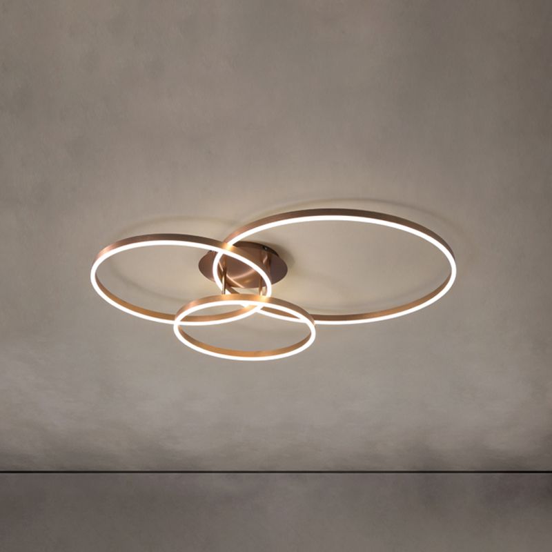 Zeitgenössische runde Einbauleuchte aus Metall in Braun