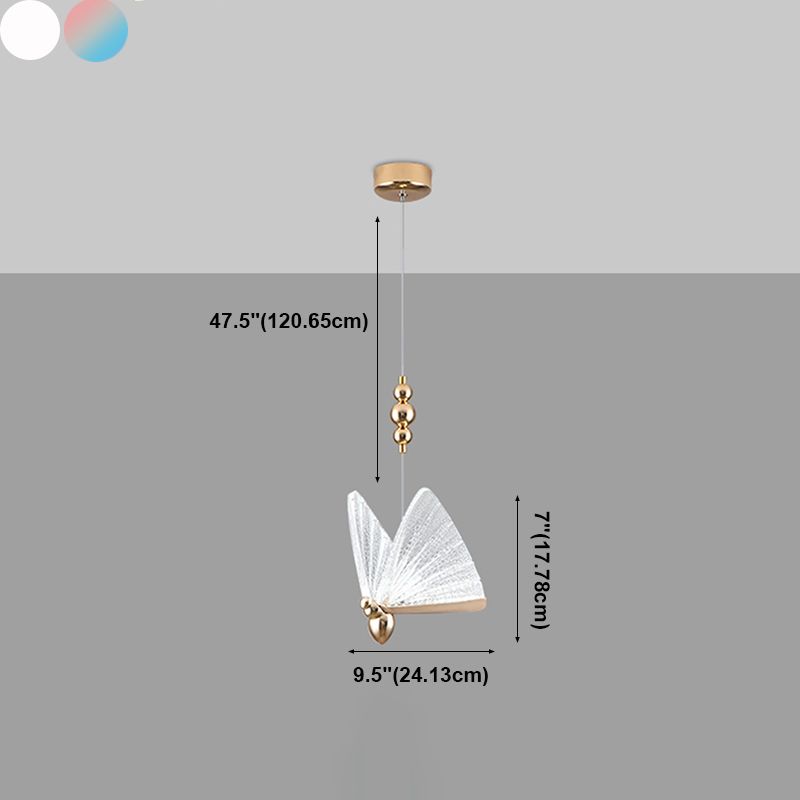 Butterfly Shat Lighting Lighting Modern Style Metal Light Pendant Light Pendant pour le chevet
