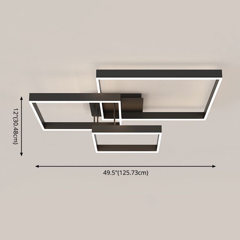 Luz empotrada LED moderna para sala de estar, luz acrílica geométrica de 3 luces montada en el techo