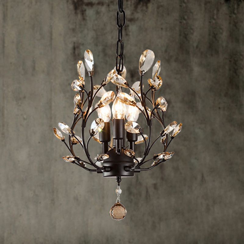 Branches Dinning Room Chandelier Lightture Rustic Crystal Black suspendu