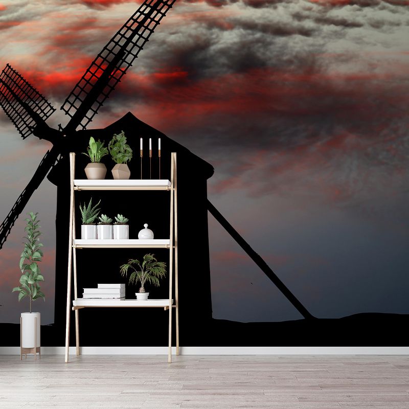 Photography Environment Friendly Mural Wallpaper Windmill Living Room Wall Mural