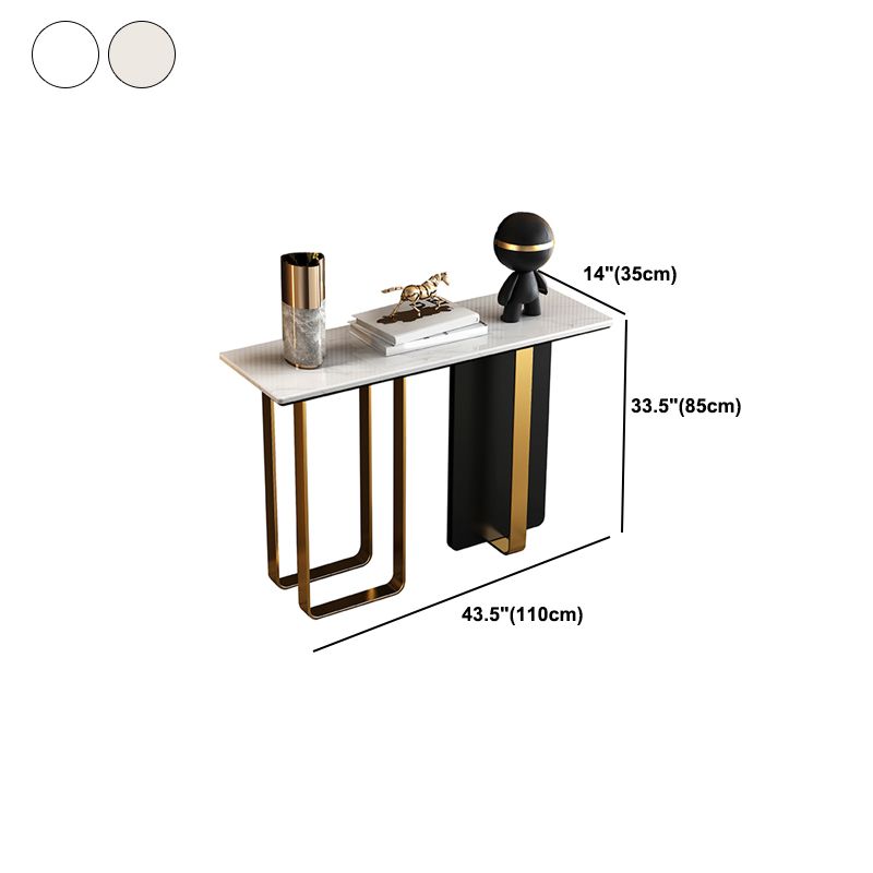 Glam Marble Rectangle Console Table Stain Resistant Scratch Resistant Console