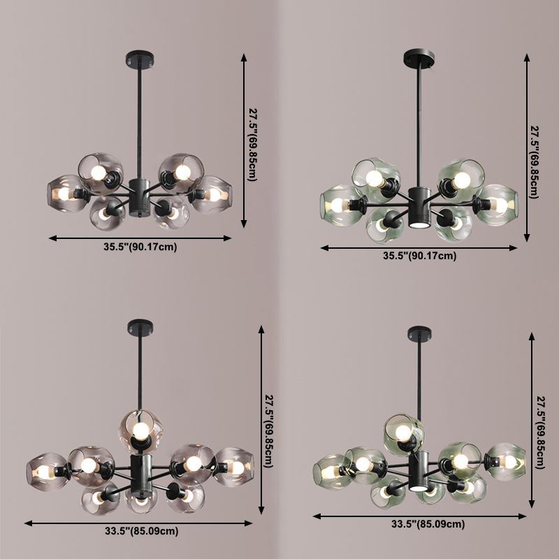 Contemporary Spherical Shade Pendant Chandeliers Glass Hanging Chandeliers