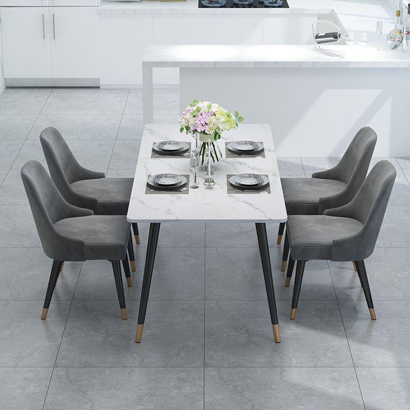 Mesa de piedra de 4 pies Rectangle Matte Mesa de comedor para restaurante para restaurante