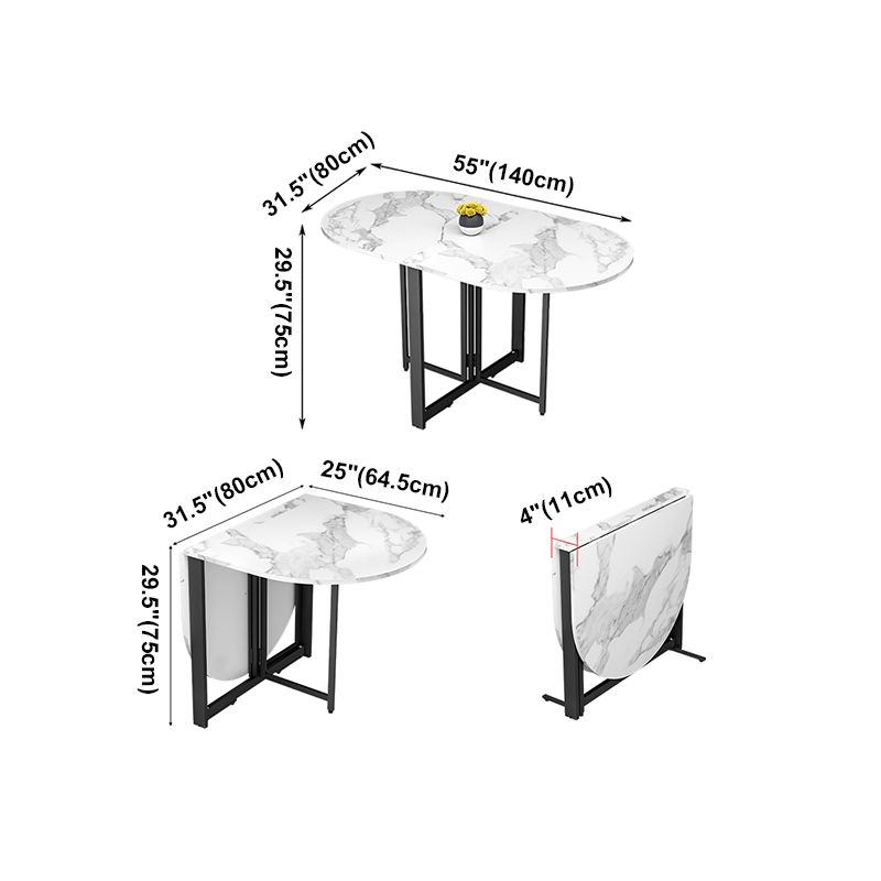Mesa de comedor de estilo moderno Mesa de comedor ovalada de hoja ovalada para uso doméstico