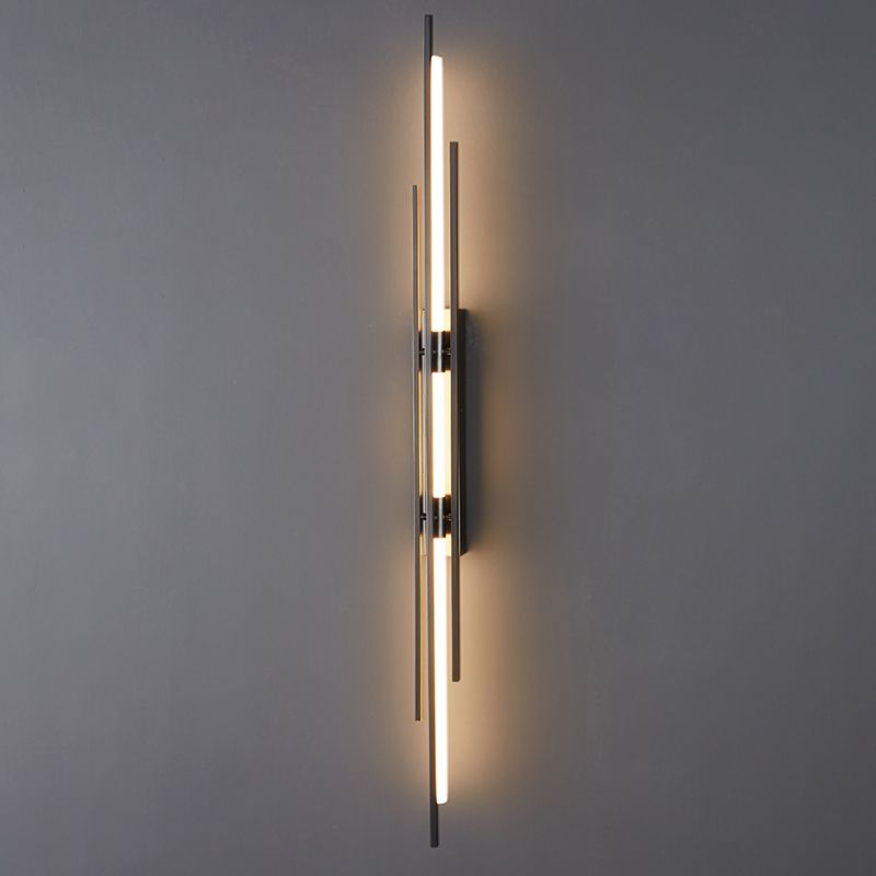 Modern Metal LED Wall Sconce Linear Shape Wall Light with Acrylic Shade for Bedroom