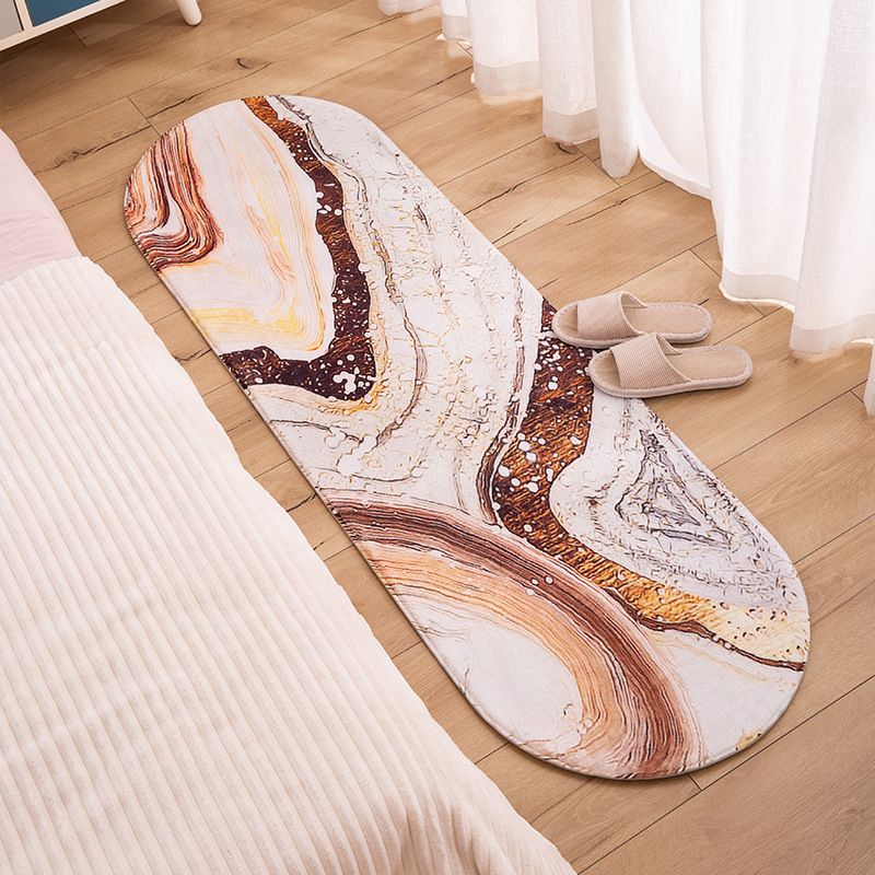 Contemporary Indoor Rug Abstract Print Carpet Polyester Stain Resistant Area Rug for Bedside