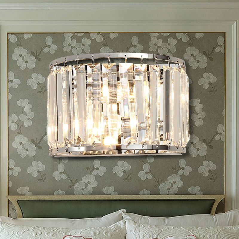 Trommel heldere kristallen wand gemonteerd licht modernisme stijl 2 bollen chroom afwerking wandlamp