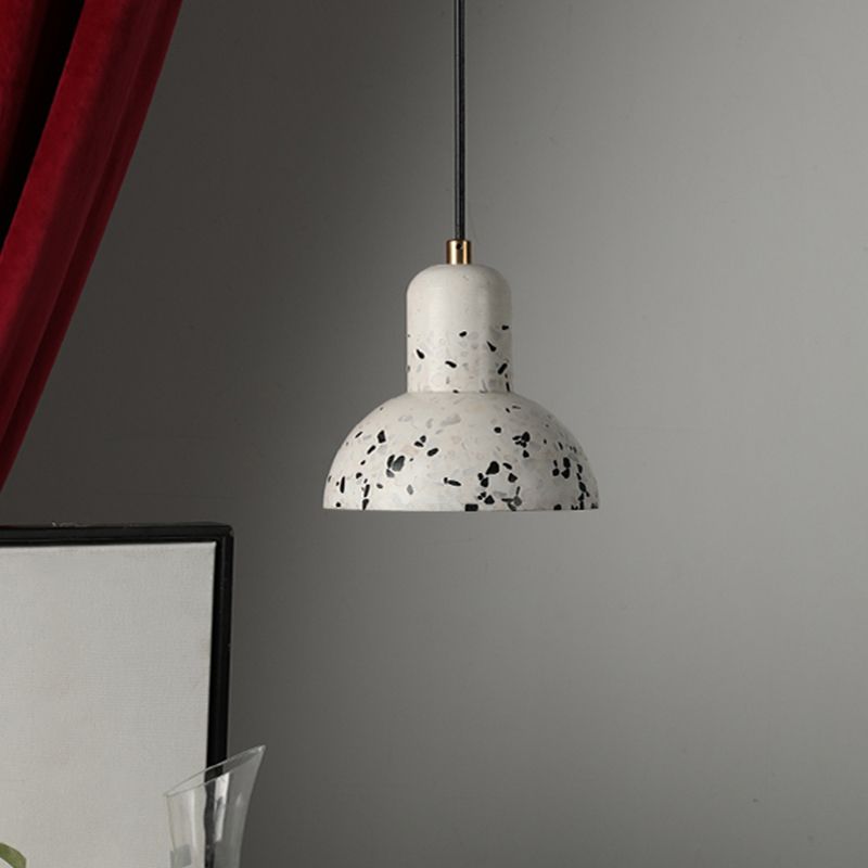 Cement Urn Down Lighting Nordic 1 Light White and Black Ceiling Pendant Lamp for Restaurant