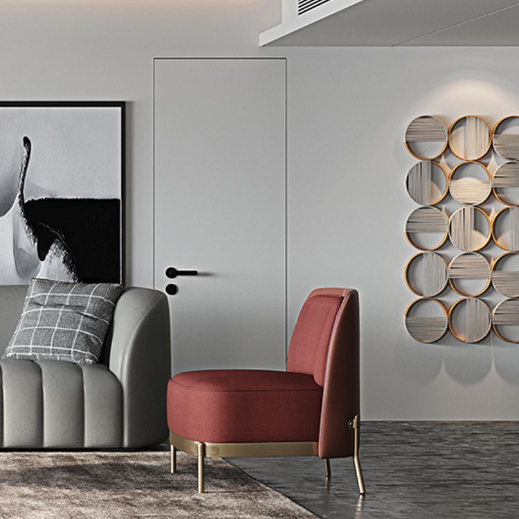 Armless Chair 31.49" Wide Faux Leather and Linen Chair for Living Room