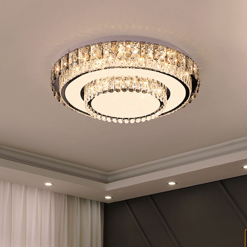 Lampade da incasso in metallo Lampade moderne da soffitto per camera da letto con paralume in cristallo
