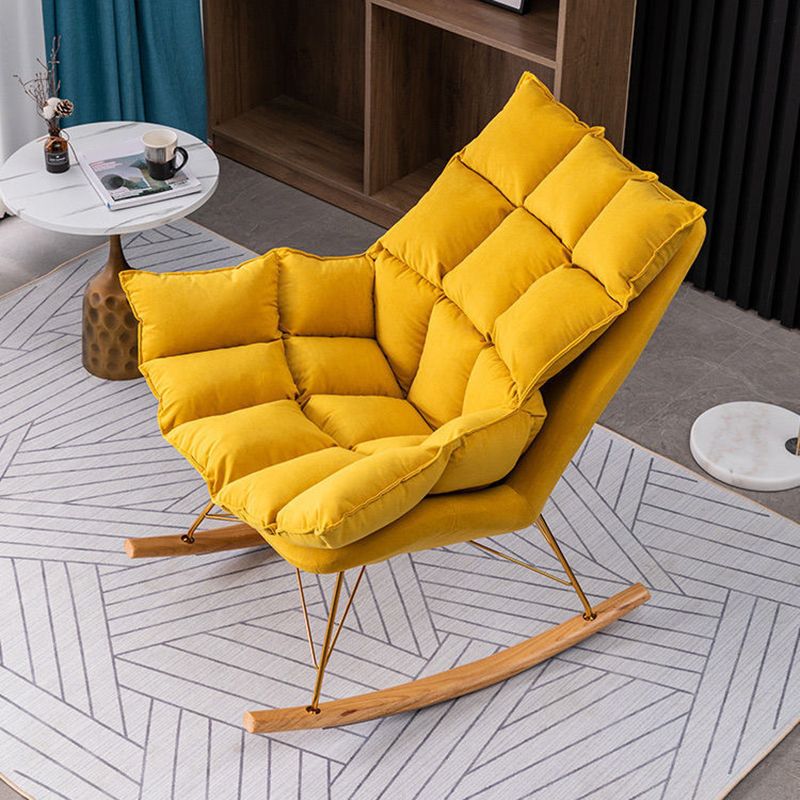 Modern Removable Cushions Rocking Chair Velvet Rocker Chair for Living Room